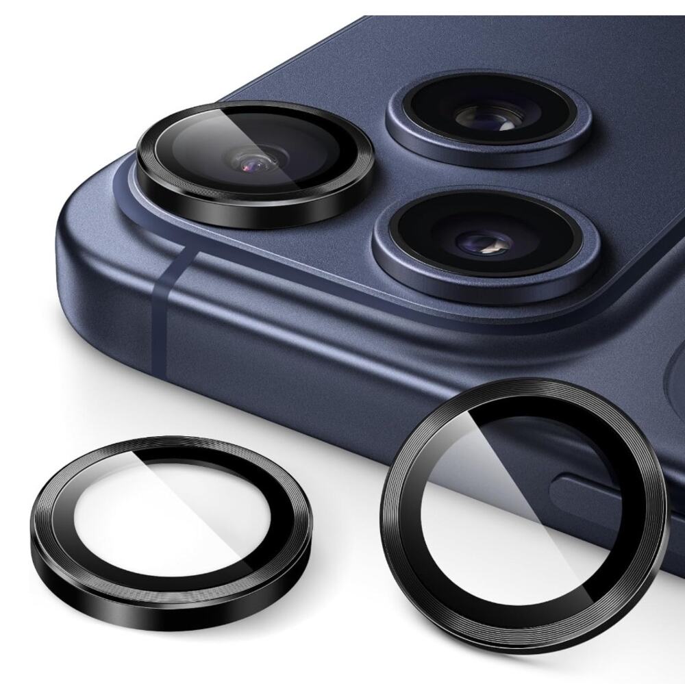 JETech Camera Lens Protector iPhone 17 Pro/Pro Max 9H Glass Black New
